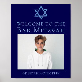Blue Pub Mitzvah Photo Star of David Party Poster