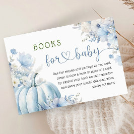 Blue Pumpkin Baby Shower Boy Fall Bokar för Baby Tilläggskort