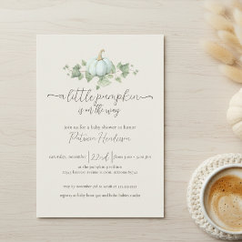 Blue Pumpkin Baby Shower Gender Neutral-inbjudan Inbjudningar