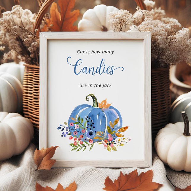 Blue Pumpkin Baby Shower Gissar hur många kaniner. Poster (Skapare uppladdad)