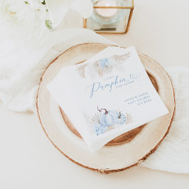 Blue Pumpkin Bow Boho Blommigt Boy Shower Pappersservett