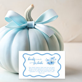 Blue Pumpkin Bow Boy Shower Bok Tilläggskort