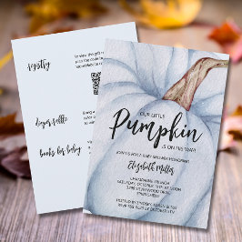 Blue Pumpkin Boy Shower allt i ett Inbjudningar