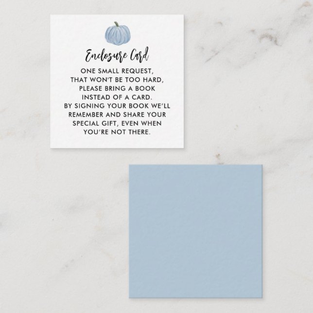 Blue Pumpkin Boy Shower Tilläggskort (Fram/baksida)