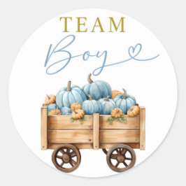 Blue Pumpkin Carriage Team Boy Sticker Runt Klistermärke