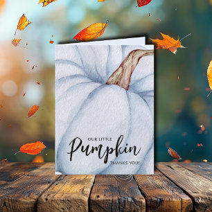 Blue Pumpkin Fall Pojke Tack Kort