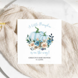 Blue Pumpkin Floral Boy Baby Shower Pappersservett