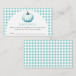 Blue Pumpkin Gingham Play Diaper Raffle Tilläggskort