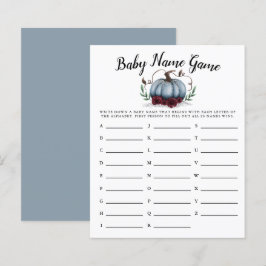 Blue Pumpkin Girl Baby Namn Shower Game