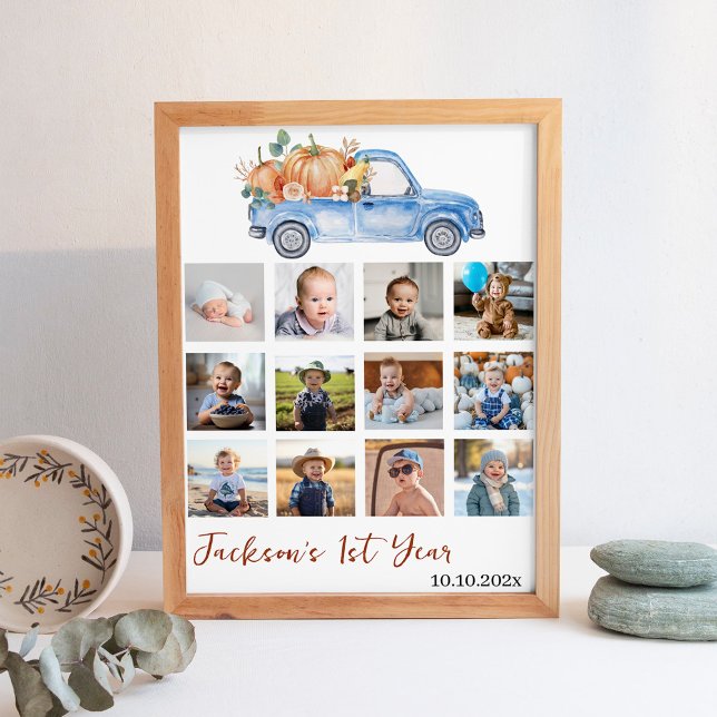 Blue Pumpkin Lastbil 1:a årets fotomilstolpe Poste Poster (Skapare uppladdad)