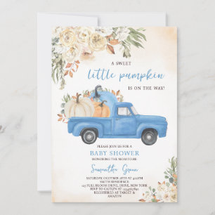 Blue Pumpkin Lastbil Baby Shower Inbjudningar