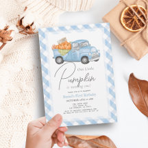 Blue Pumpkin Lastbil Gingham Boy 1st Birthday
