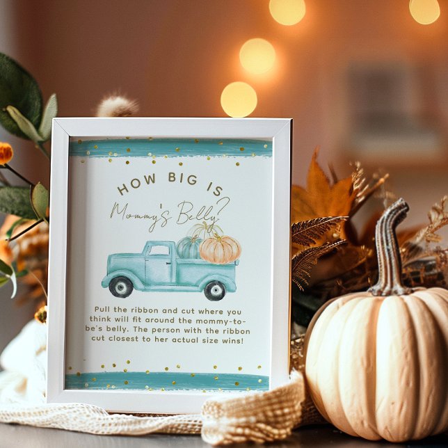 Blue Pumpkin Lastbil gissar Mamma Belly Shower Gam Poster (Skapare uppladdad)