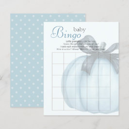 Blue Pumpkin Polka dots Baby Shower Bingo
