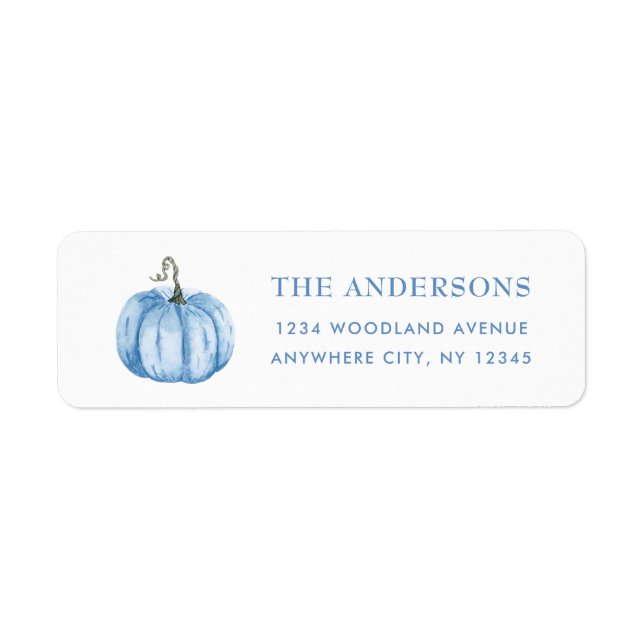 Blue Pumpkin-Returadress Returadress Etikett (Framsidan)