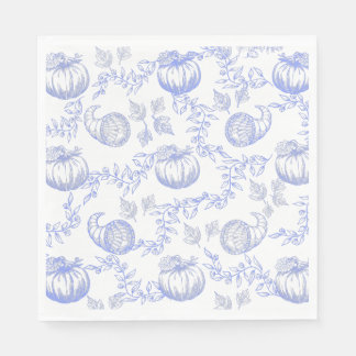 Blue Pumpkin Toile Luncheon Napkin Pappersservett