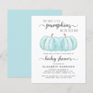 Blue Pumpkin Twin Boys Drive by Baby Shower