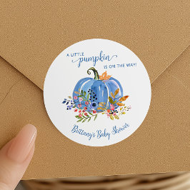 Blue Pumpkin Whimsical Baby Shower Runt Klistermärke