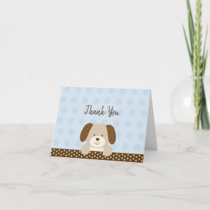 Blue Puppy Baby Shower Tack Kort