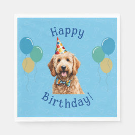 Blue Puppy Hund Birthday Tass-ty Pappersservett