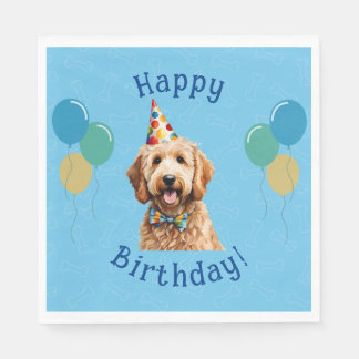 Blue Puppy Hund Birthday Tass-ty Pappersservett