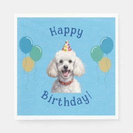Blue Puppy Hund Birthday Tass-ty Pappersservett