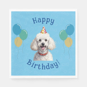 Blue Puppy Hund Birthday Tass-ty Pappersservett
