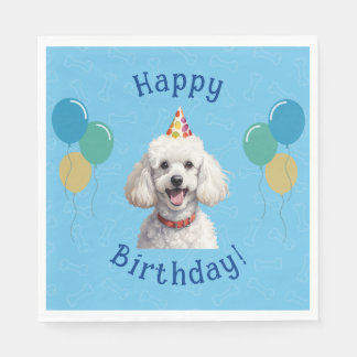 Blue Puppy Hund Birthday Tass-ty Pappersservett