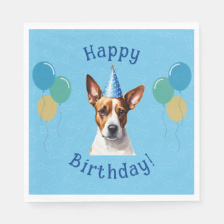 Blue Puppy Hund Birthday Tass-ty Pappersservett