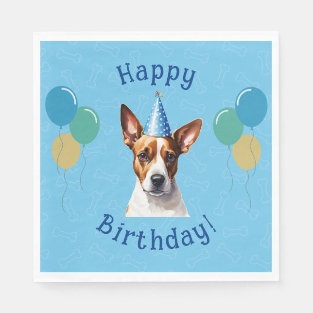 Blue Puppy Hund Birthday Tass-ty Pappersservett (Framsidan)