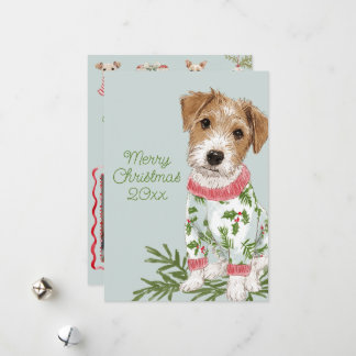 Blue Puppy in Pajamas Flat Julkort