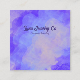 Blue Purple Flower Burst Jewelry Craft Fyrkantigt Visitkort