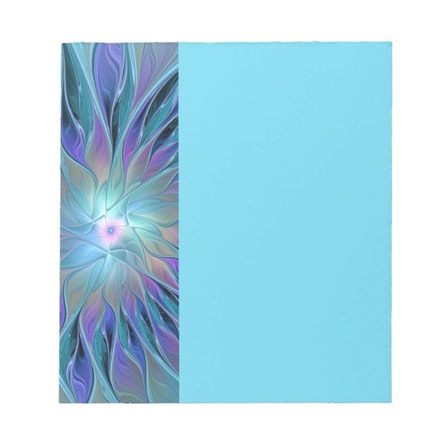 Blue Purple Flower Dream Abstract Fractal Art Anteckningsblock (Framsida)