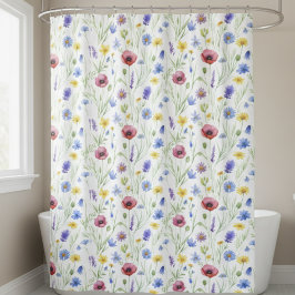 Blue Purple Red Watercolor Wildflower