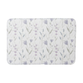 Blue Purple Watercolor Wildflower Badrumsmatta