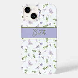 Blue Purple Watercolor Wildflower Name Case-Mate i