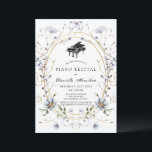 Blue Purple Wildflower Piano White Recital Inbjudningar<br><div class="desc">This elegant piano recital invitation features a white background with delicate wildflowers in blue and lavender/purple shades in watercolor. Personalize it for your needs. You can find matching products at my store.</div>