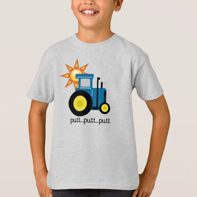 Blue Putt Putt Tractor Tröja (Framsida)