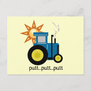 Blue Putt Tractor Tshirts och Gifts Vykort