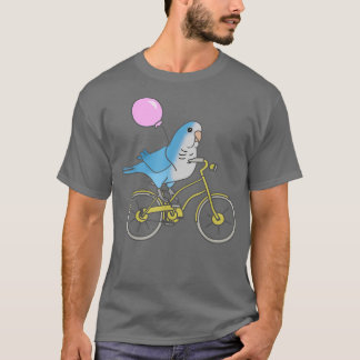 Blue Quaker rider på en cykel Funny Parrot ägare P T Shirt