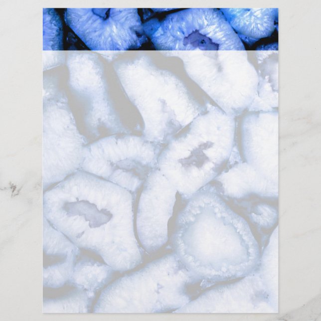 Blue Quartz Agate, blue Geodes, abstrakt mönster (Framsida)