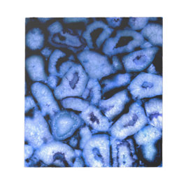 Blue Quartz Agate, blue Geodes, abstrakt mönster Anteckningsblock