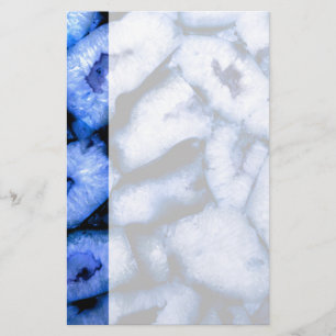 Blue Quartz Agate, blue Geodes, abstrakt mönster Brevpapper