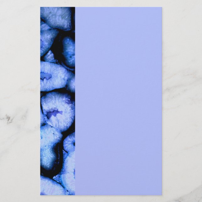 Blue Quartz Agate, blue Geodes, abstrakt mönster Brevpapper (Framsida)