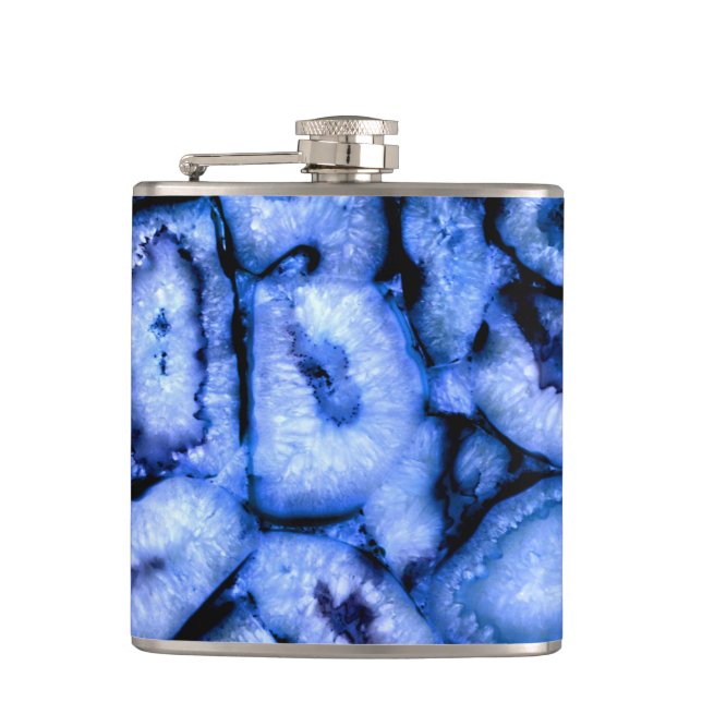 Blue Quartz Agate, blue Geodes, abstrakt mönster Fickplunta (Framsidan)