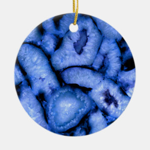 Blue Quartz Agate Geodes Julgransprydnad Keramik