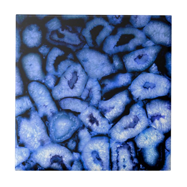 Blue Quartz Agate Geodes Kakelplatta (Framsidan)