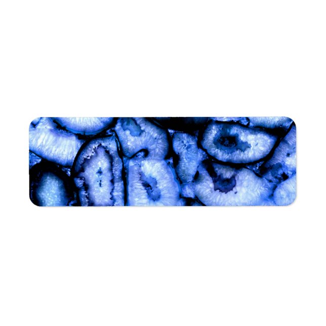 Blue Quartz Agate Geodes Returadress Etikett (Framsidan)