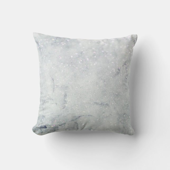 Blue Quartz Grått Veins Modern Marble Guld Gemston Kudde (Framsida)