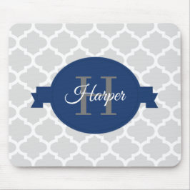 Blue Quatrefoil Personlig Musmatta